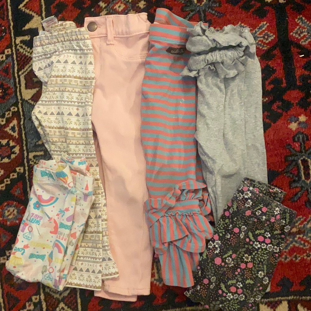 Set of 6 cotton pants for girls sz 2T